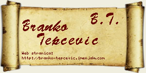Branko Tepčević vizit kartica